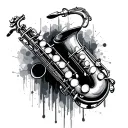 Saxophone tattoo design idea