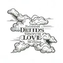 bible verse with clouds tattoo design idea