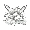 bible verse with clouds tattoo design idea