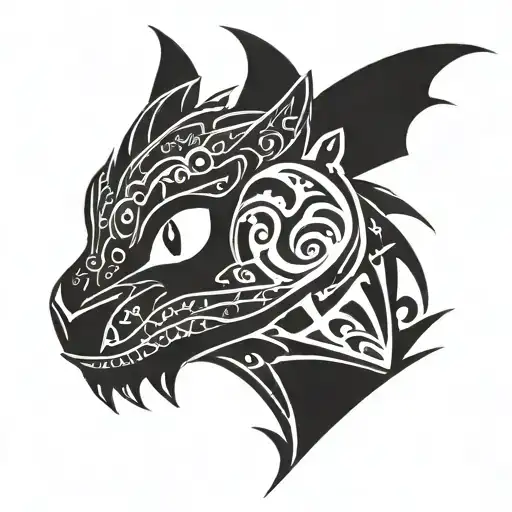toothless silhouette from how to train your dragon tattoo design idea