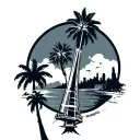 "Mariners " Seattle mariners space needle beach palm tree tattoo design idea
