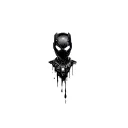 robot bust, in the style of Dead Pool, transformers with an excavator, dripping grease tattoo design idea