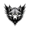 wolf face and pheonix rising Phoenix wings spread wings tattoo design idea