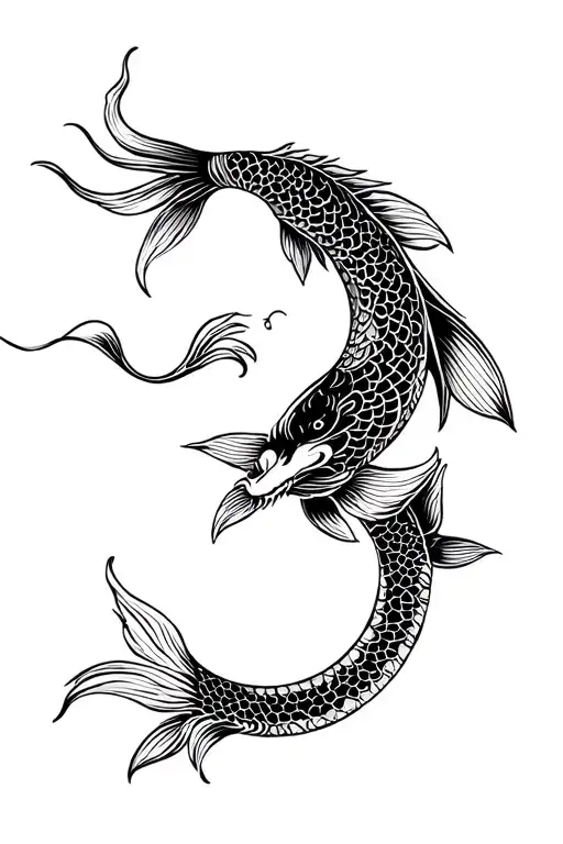 koi fish dragon tattoo design idea