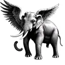 Angel Elephant tattoo design idea