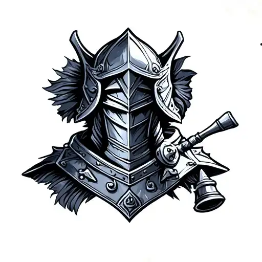 black knight chess piece only tattoo design idea