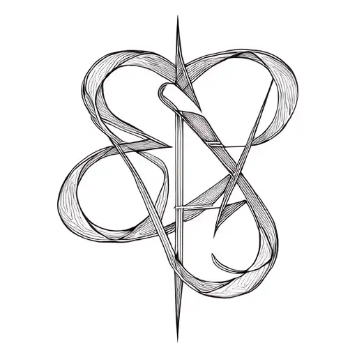 `structural blackwork tattoo, triple mobius strip interlocking with SJY letters abstracted into geometric forms, 18 engr tattoo design idea