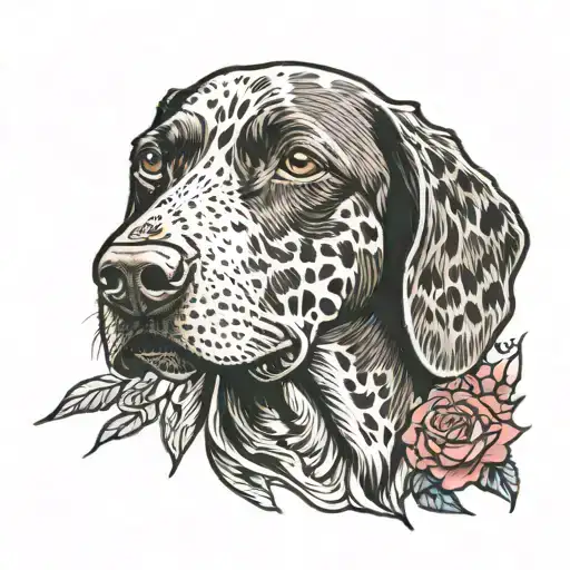 german shorthaired pointer tattoo design idea