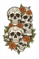 skulls surrounded tattoo design idea
