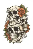 skulls surrounded tattoo design idea