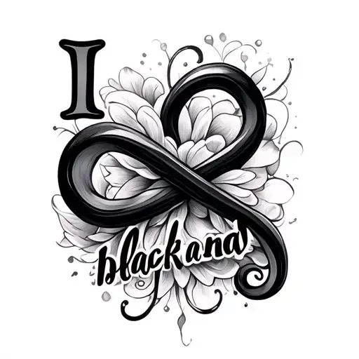 Create a small tattoo design to go on my wrist with the neurodiverse infinity symbol and the words in pretty writing "I  tattoo design idea