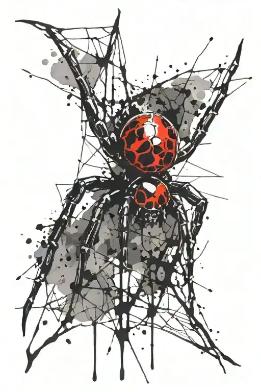 black widow spider tattoo design idea