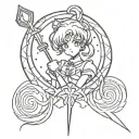 Sailor moon mercury wand  tattoo design idea