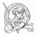 Sailor moon mercury wand  tattoo design idea