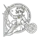 Sailor moon mercury wand  tattoo design idea