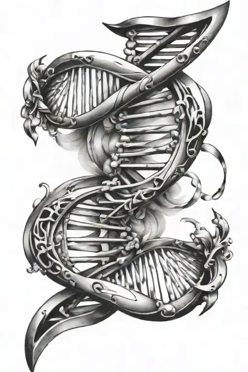 dna double helix tattoo design idea