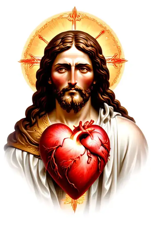 sacred heart of jesus tattoo design idea