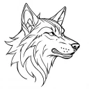 wolf head tattoo design idea