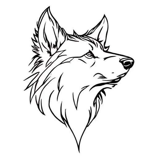 wolf head tattoo design idea