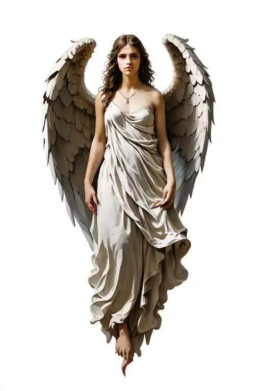 "Maëva,Lucas,arya" "Maëva, Lucas, Arya" Angel with demon wings tattoo design idea
