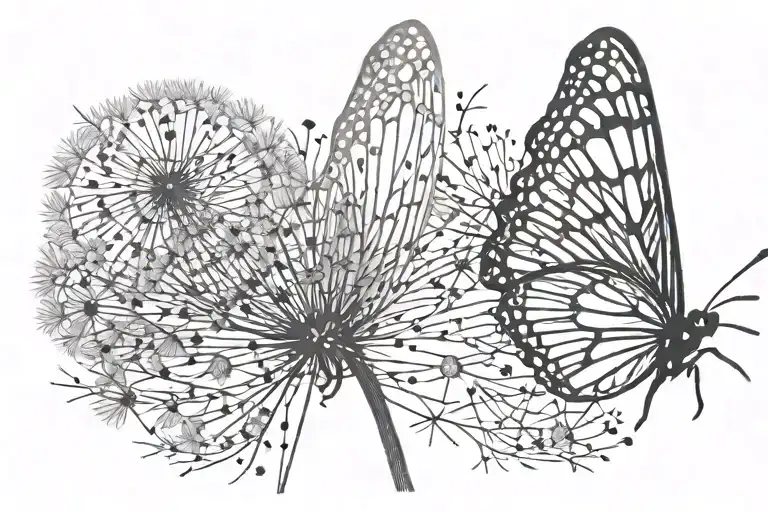 name dandelion butterfly fingerprint tattoo design idea