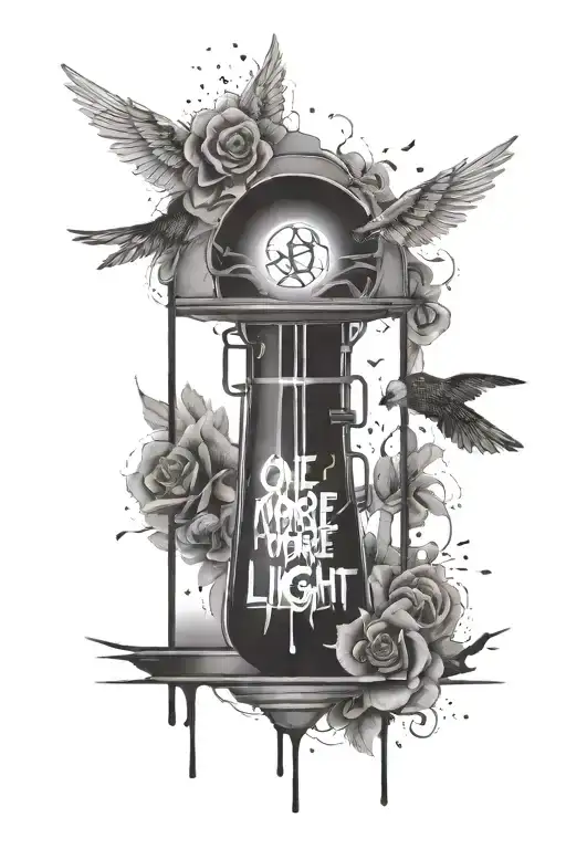 inspired by the song "One More Light" by Linkin Park. Include the date May 28, 2014.  tattoo design idea