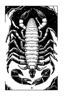 scorpion mixed with grief death tarot card tattoo design idea