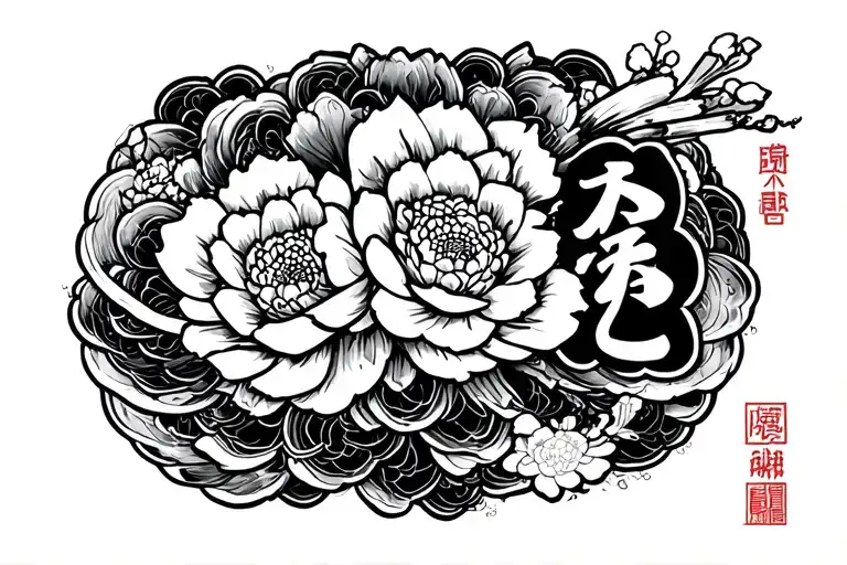 anime and words written tattoo design idea