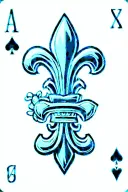 cards design featuring elements of Saints Row where 3 with the Fluer-de-lis logo is at top of everyother card in deck tattoo design idea