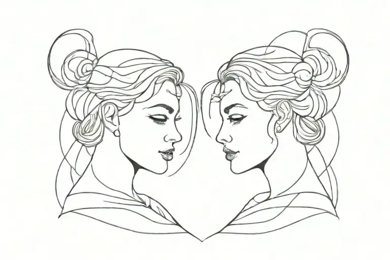 gemini sister line tattoo tattoo design idea