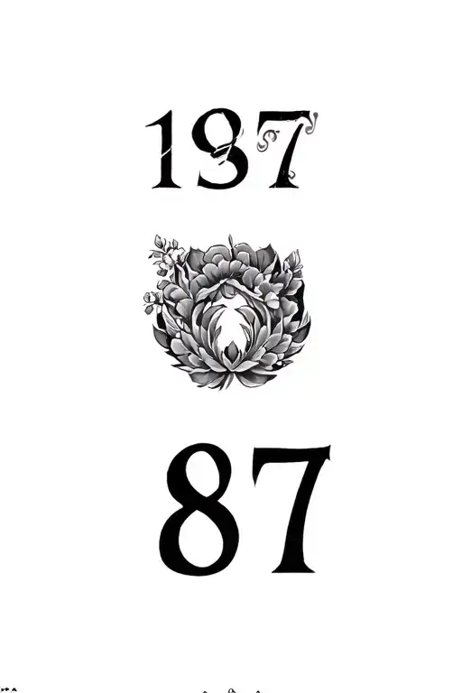 1987 or 87 in Roman numerals tattoo design idea