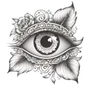 gypsy eye with diamonds tattoo design idea