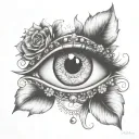 gypsy eye with diamonds tattoo design idea
