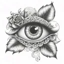 gypsy eye with diamonds tattoo design idea