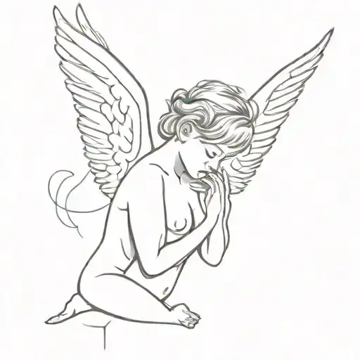 baby angle whispering chest tattoo tattoo design idea