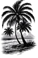 Jimmy Buffett theme with palm tree tattoo design idea
