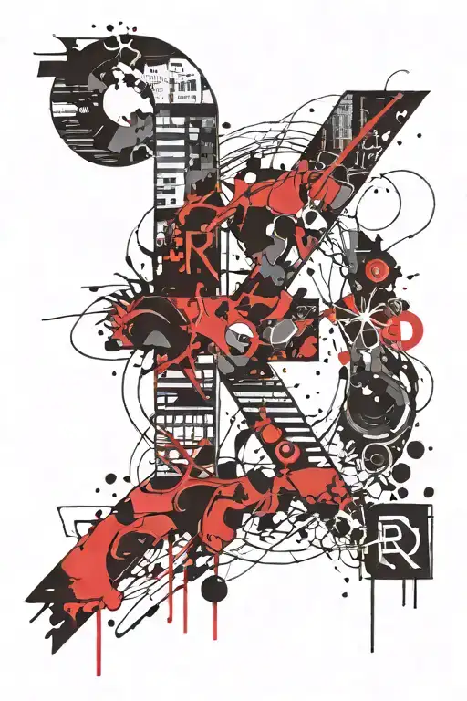 E R R N letter together tattoo design idea