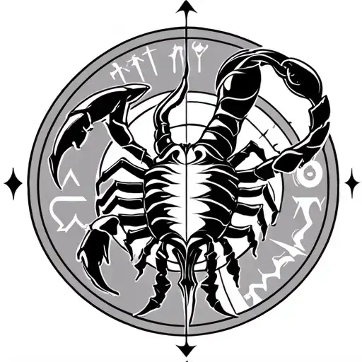 Generate tattoo in three zodiac signs, scorpio aquarius libra tattoo design idea