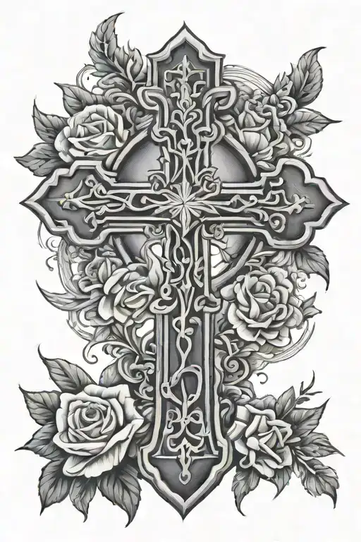 cross memorial tattoo for dad tattoo design idea
