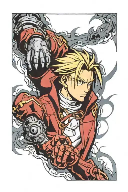 fullmetal alchemist edward alphonse tattoo design idea