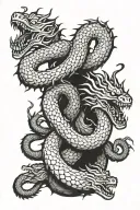 lernaean hydra, multi headed, tattoo, black tattoo design idea
