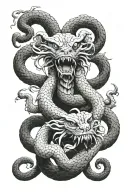 lernaean hydra, multi headed, tattoo, black tattoo design idea