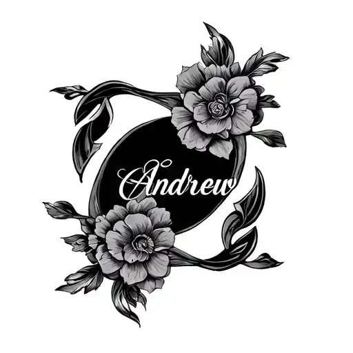 filigree with the oscar and andrew name tattoo design idea