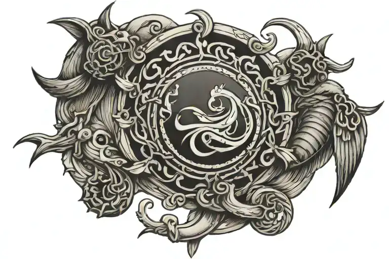 Strength Wisdom Charm Enigma tattoo design idea