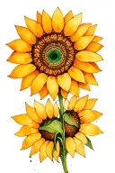 sunflower with mehndi patterns tattoo design idea