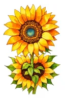 sunflower with mehndi patterns tattoo design idea