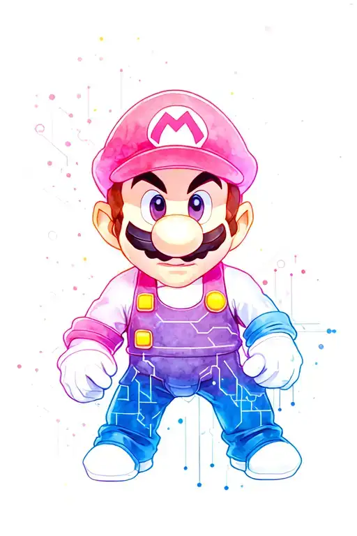 Mario, the legend of zelda, pokemon, and technology circuits  tattoo design idea