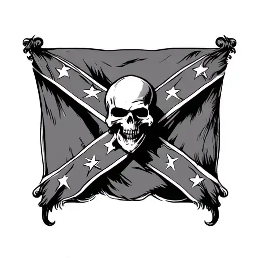 grimreaper Confederate flag tattoo design idea