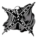 grimreaper Confederate flag tattoo design idea