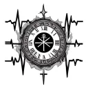 ekg with Roman numerals and cross  tattoo design idea